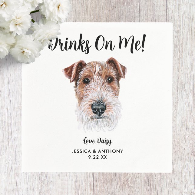 Hund Bröllop Cocktail Napkins Pappersservett (Skapare uppladdad)
