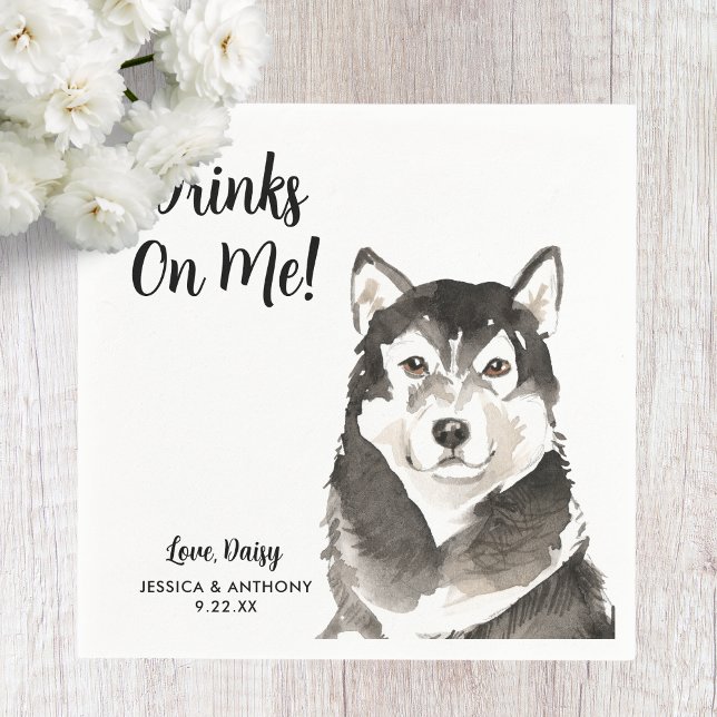 Hund Bröllop Cocktail Napkins Pappersservett (Skapare uppladdad)