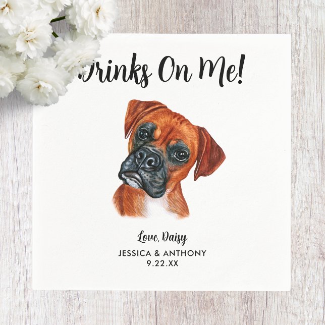 Hund Bröllop Cocktail Napkins Pappersservett (Skapare uppladdad)