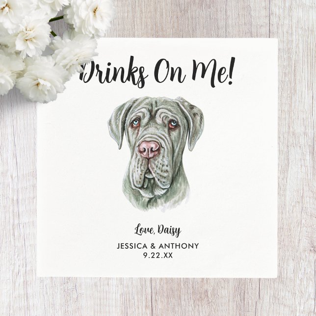 Hund Bröllop Cocktail Napkins Pappersservett (Skapare uppladdad)