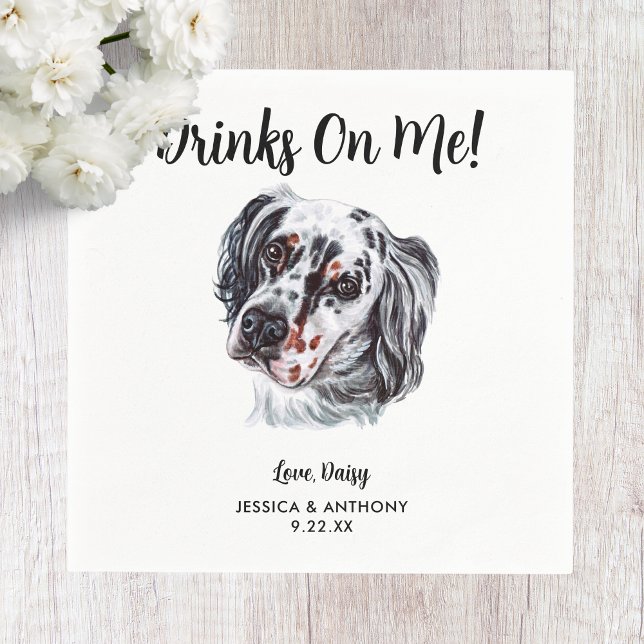 Hund Bröllop Cocktail Napkins Pappersservett (Skapare uppladdad)