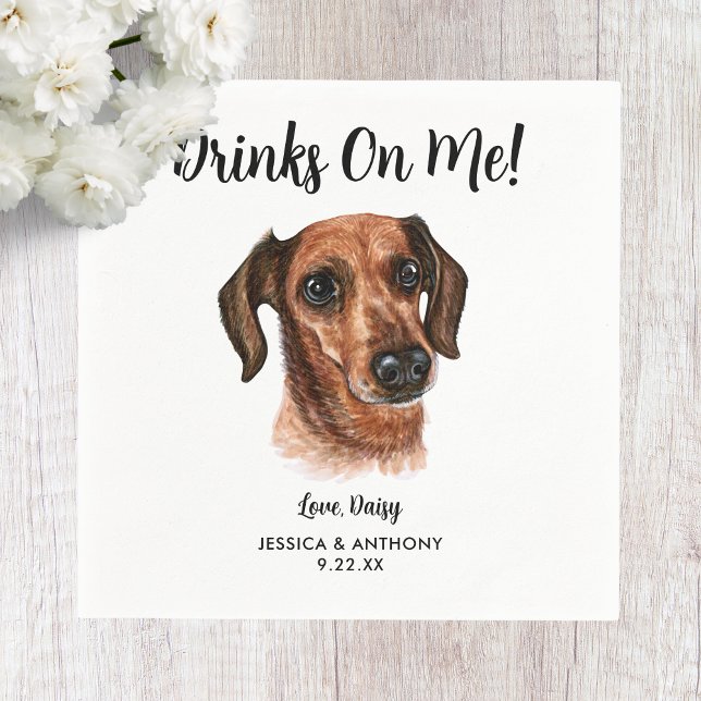 Hund Bröllop Cocktail Napkins Pappersservett (Skapare uppladdad)