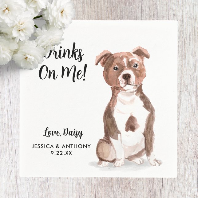 Hund Bröllop Cocktail Napkins Pappersservett (Skapare uppladdad)