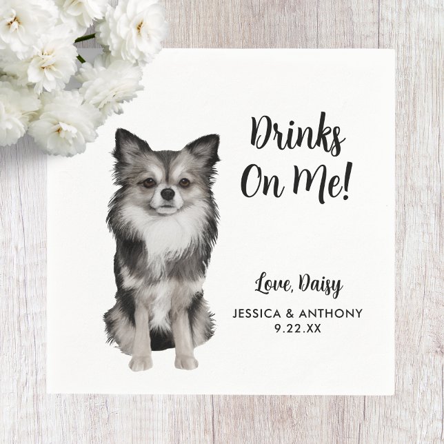 Hund Bröllop Cocktail Napkins Pappersservett (Skapare uppladdad)
