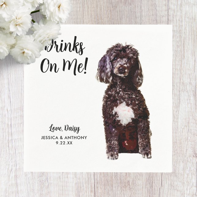 Hund Bröllop Cocktail Napkins Pappersservett (Skapare uppladdad)