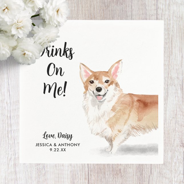 Hund Bröllop Cocktail Napkins Pappersservett (Skapare uppladdad)