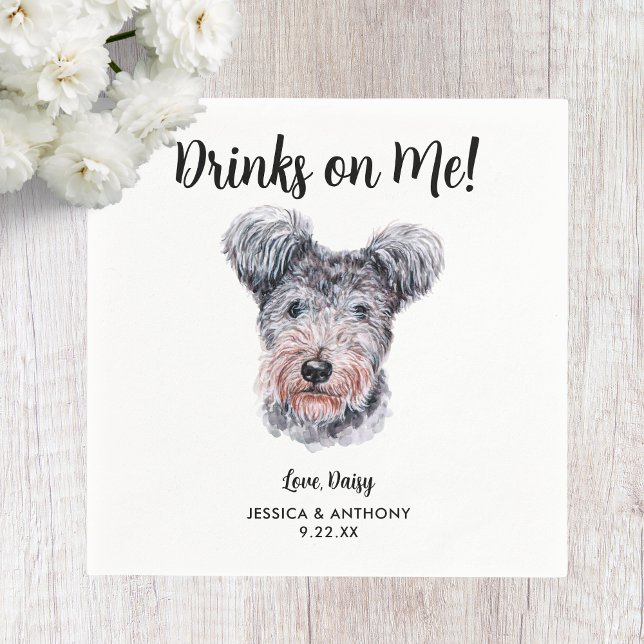Hund Bröllop Cocktail Napkins Pappersservett (Skapare uppladdad)