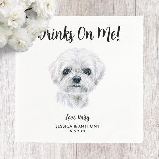 Hund Bröllop Cocktail Napkins Pappersservett