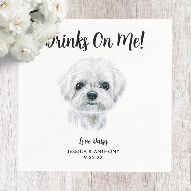 Hund Bröllop Cocktail Napkins Pappersservett (Skapare uppladdad)