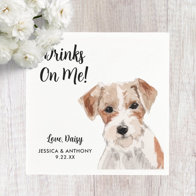 Hund Bröllop Cocktail Napkins Pappersservett (Skapare uppladdad)