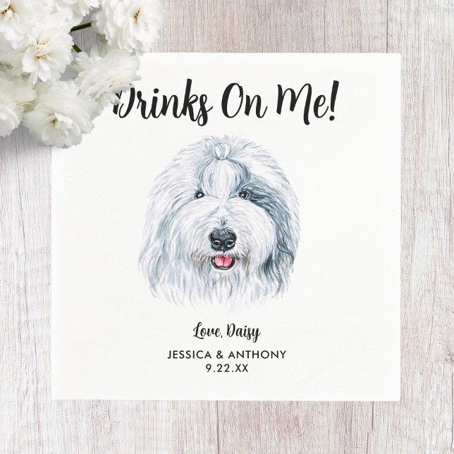 Hund Bröllop Cocktail Napkins Pappersservett (Skapare uppladdad)