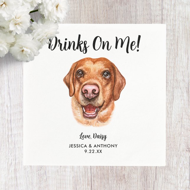 Hund Bröllop Cocktail Napkins Pappersservett (Skapare uppladdad)