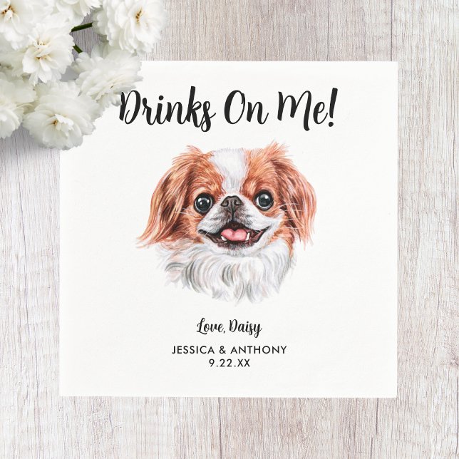 Hund Bröllop Cocktail Napkins Pappersservett (Skapare uppladdad)