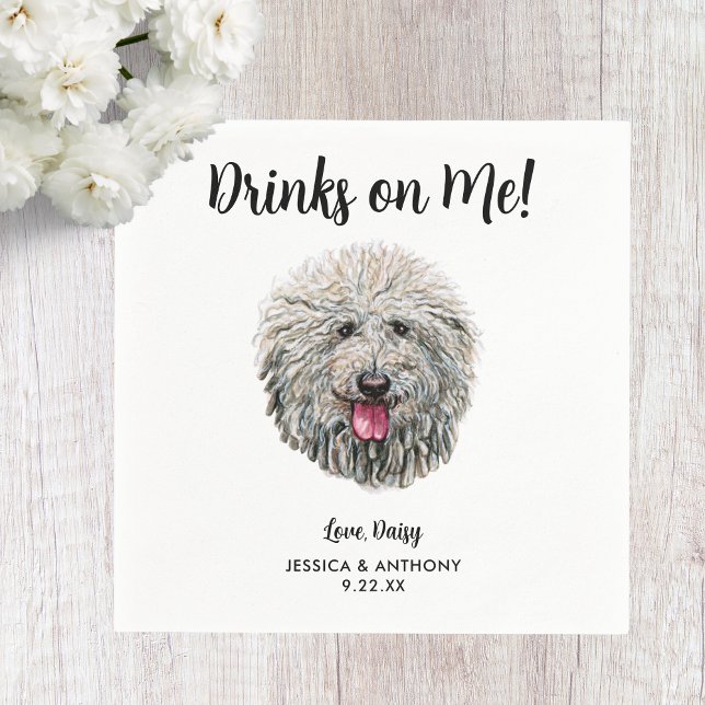 Hund Bröllop Cocktail Napkins Pappersservett (Skapare uppladdad)