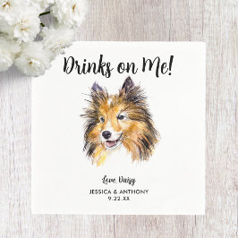 Hund Bröllop Cocktail Napkins Pappersservett