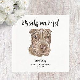 Hund Bröllop Cocktail Napkins Pappersservett