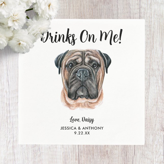 Hund Bröllop Cocktail Napkins Pappersservett (Skapare uppladdad)