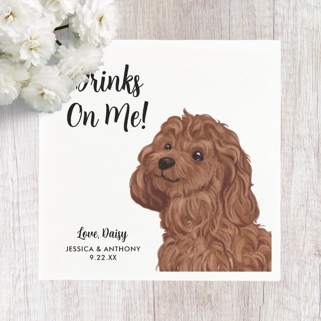 Hund Bröllop Cocktail Napkins Pappersservett (Skapare uppladdad)