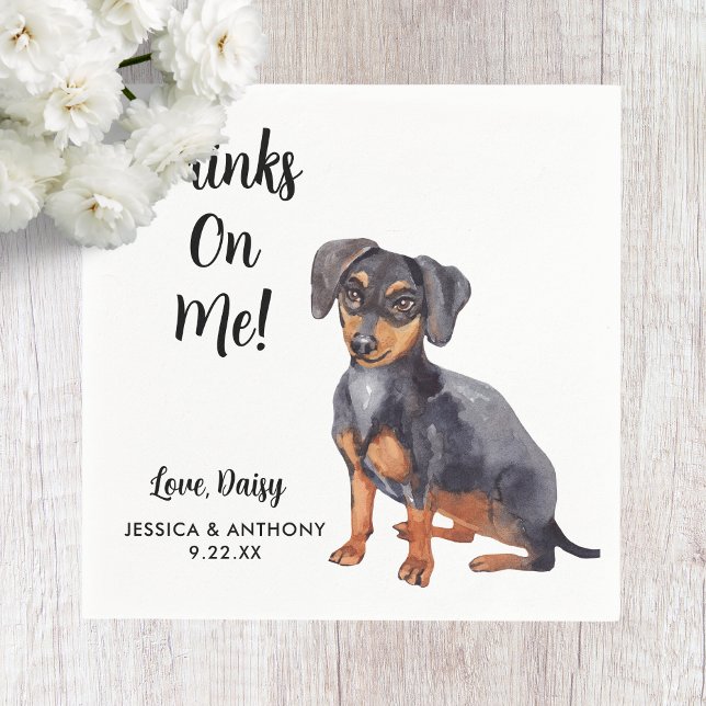 Hund Bröllop Cocktail Napkins Pappersservett (Skapare uppladdad)