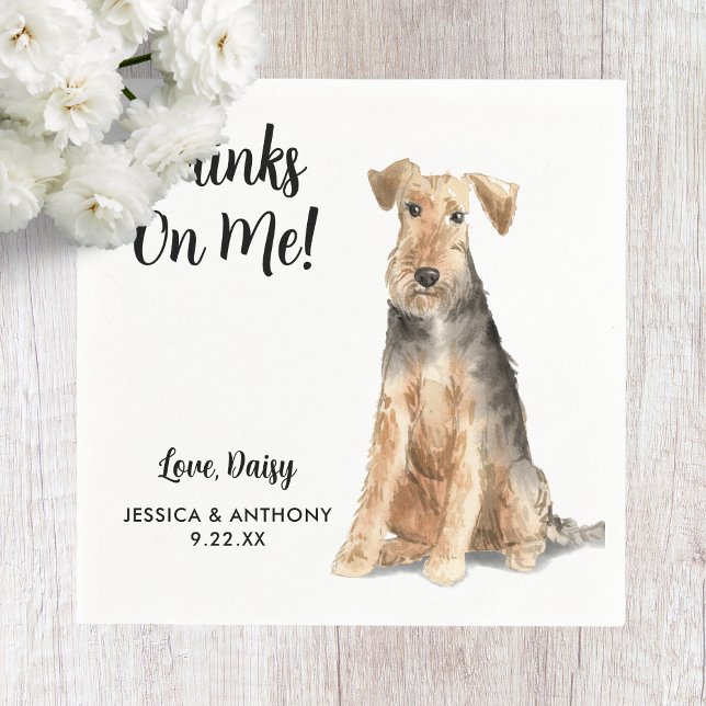 Hund Bröllop Cocktail Napkins Pappersservett (Skapare uppladdad)