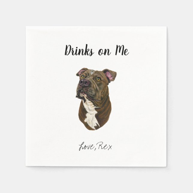 Hund Bröllop Cocktail Napkins Pappersservett (Framsidan)