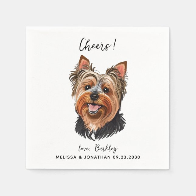 Hund Bröllop Cocktail Pappersservett (Framsidan)