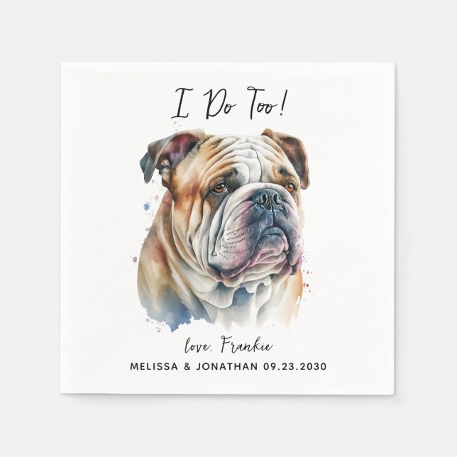 Hund Bröllop Cocktail Pappersservett (Framsidan)