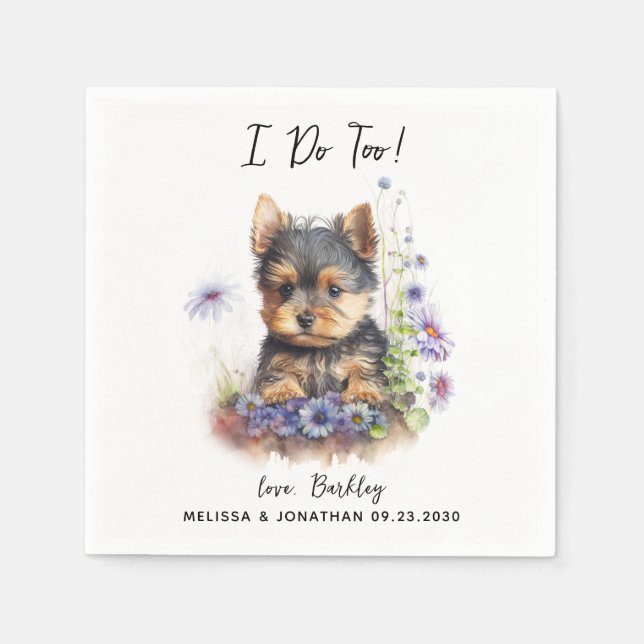 Hund Bröllop Cocktail Pappersservett (Framsidan)