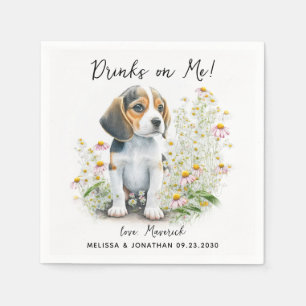 Hund Bröllop Cocktail Pappersservett