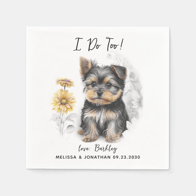 Hund Bröllop Cocktail Pappersservett (Framsidan)