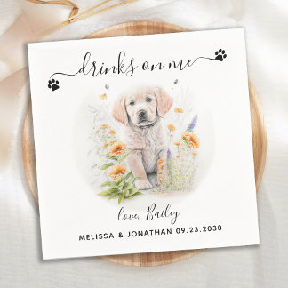 Hund Bröllop Cocktail Pappersservett