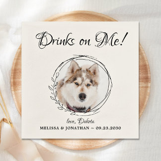 Hund Bröllop Cocktail Pappersservett