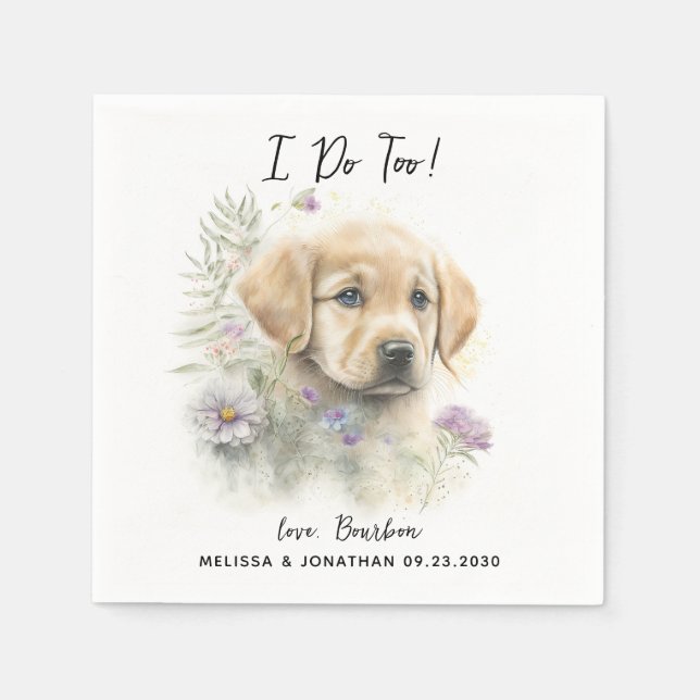 Hund Bröllop Cocktail Pappersservett (Framsidan)