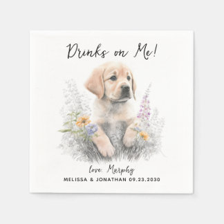 Hund Bröllop Cocktail Pappersservett