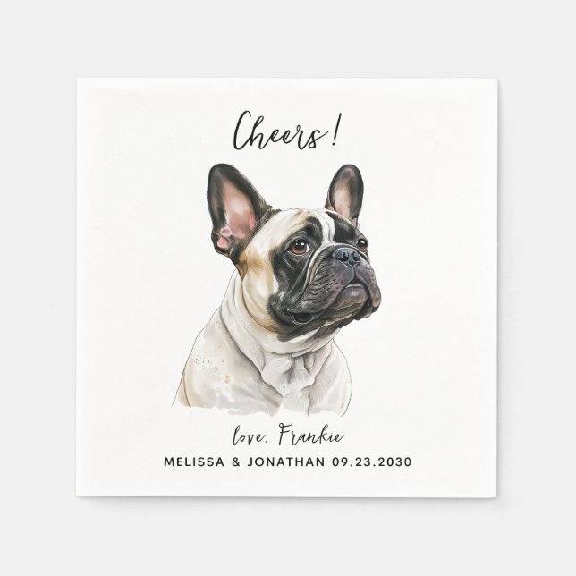 Hund Bröllop Cocktail Pappersservett (Framsidan)