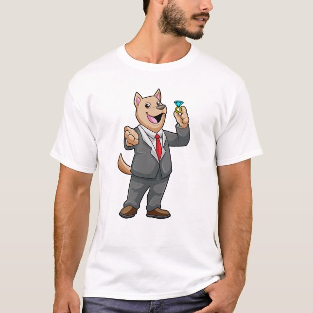 Hund Bröllop Groom Bröllopsring T Shirt (Framsida)