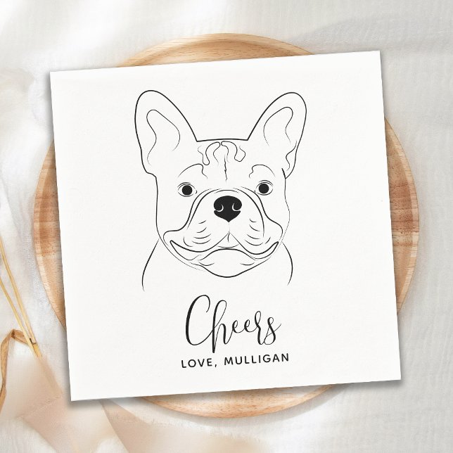 Hund Bröllop Personlig Cheers Fransk Bulldog Pappersservett (Skapare uppladdad)