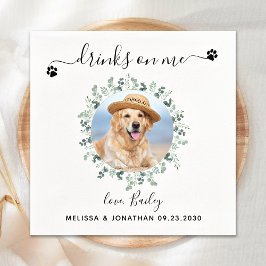 Hund Bröllop Personlig Cocktail Pappersservett