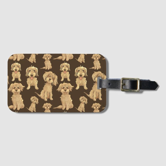 Hund Brown labradoodle goldendoodle Brown Bagagebricka (Framsida horisontal)