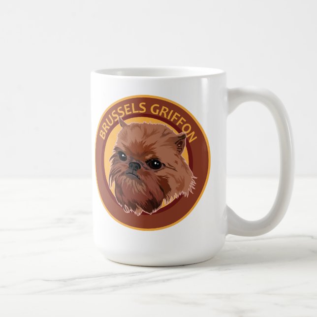 Hund Bryssel Griffon Kaffemugg (Höger)