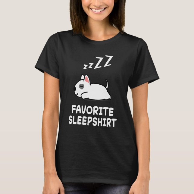 Hund Bull Terrier Hundar Nap Sleeping Pajama Ni T Shirt (Framsida)