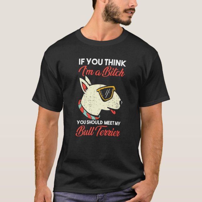 Hund Bull Terrier T Shirt (Framsida)