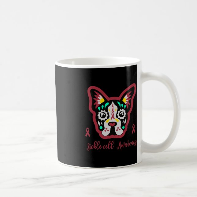 hund burgundsbatong för sicklecellmedvetenhet för kaffemugg (Höger)
