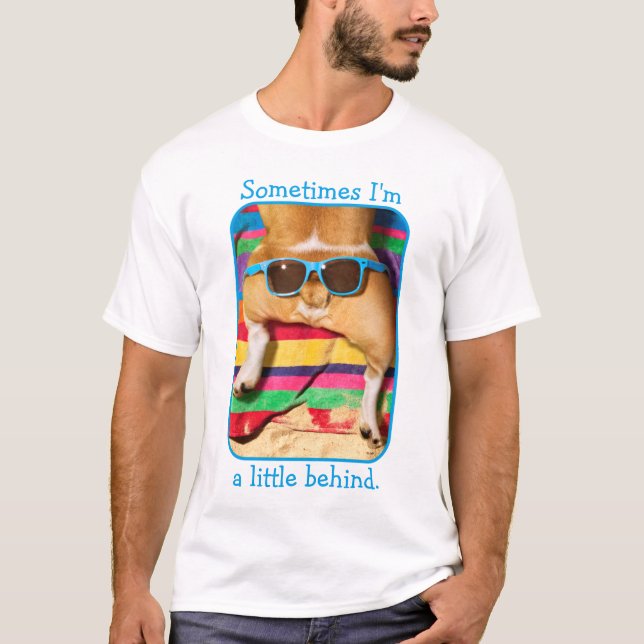 Hund Butt med solglasögon T Shirt (Framsida)