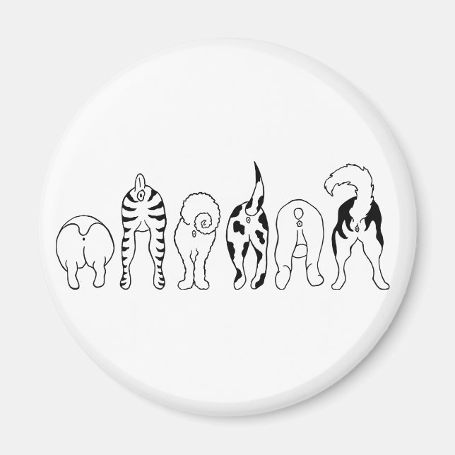 Hund Butts Magnet (Framsidan)
