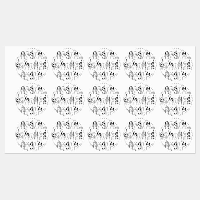 Hund Butts Mönster Klistermärke (Ark)