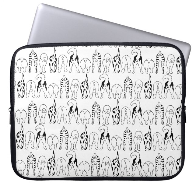 Hund Butts Mönster Laptop Fodral (Framsidan)