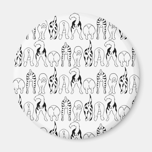 Hund Butts Mönster Magnet (Framsidan)
