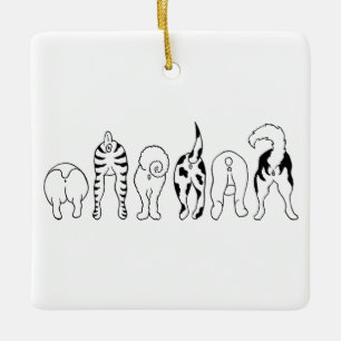 Hund Butts - Square Ornament