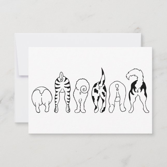 Hund Butts Tack Kort (Framsida)